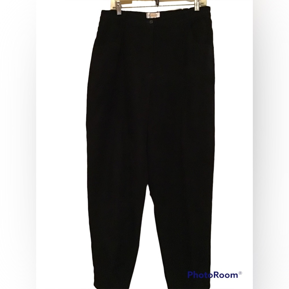 Talbots Black High-Waist Tapered Pants